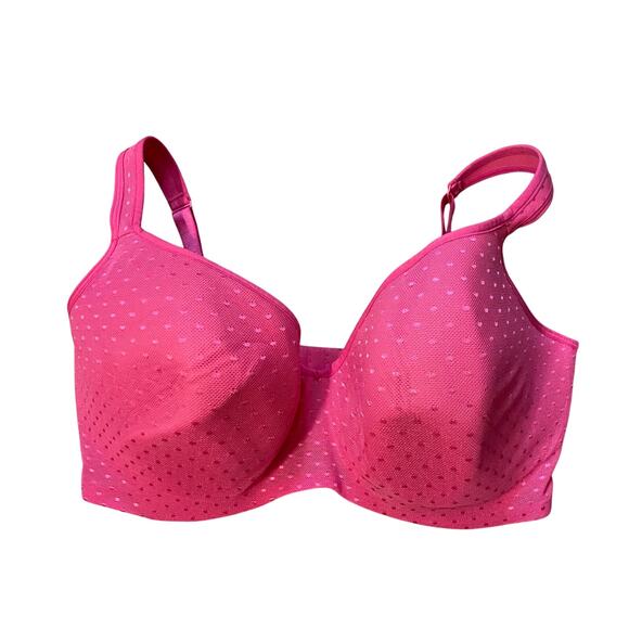 NWT Cacique Smooth Balconette Bra 38G Pink Flamingo Dot Full Coverage - Picture 1 of 7